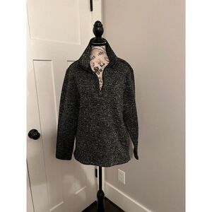 Beverly Hills Polo Club Mens Small Gray 1/4 Zip Long Sleeve Pullover Sweater